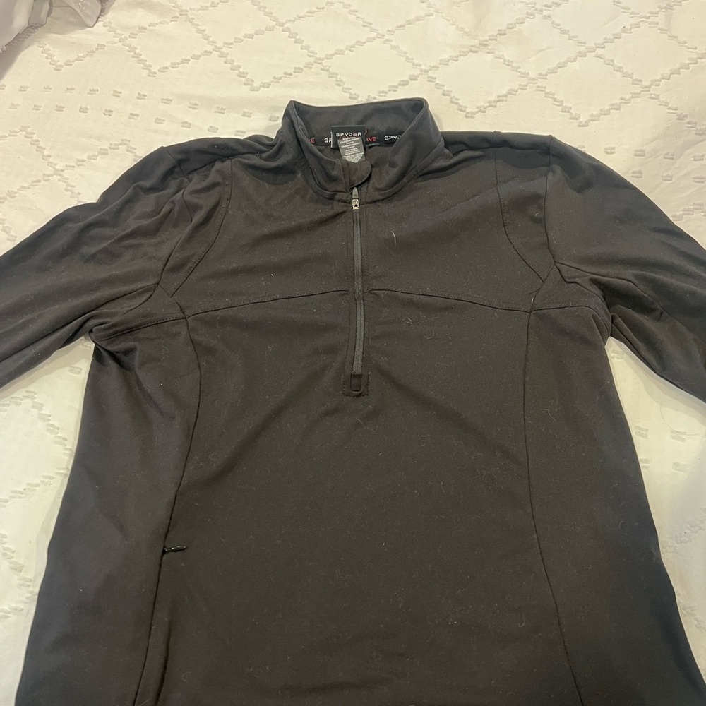 Spyder Black Lightweight Quarter-Zip Shirt Jacket